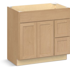 RELIABILT Parkstone II Vanity Base, Wheat Stained, 36" W, 2 Doors 2 Drawers, Fully Assembled - 641219 | Lowe's Pro Supply